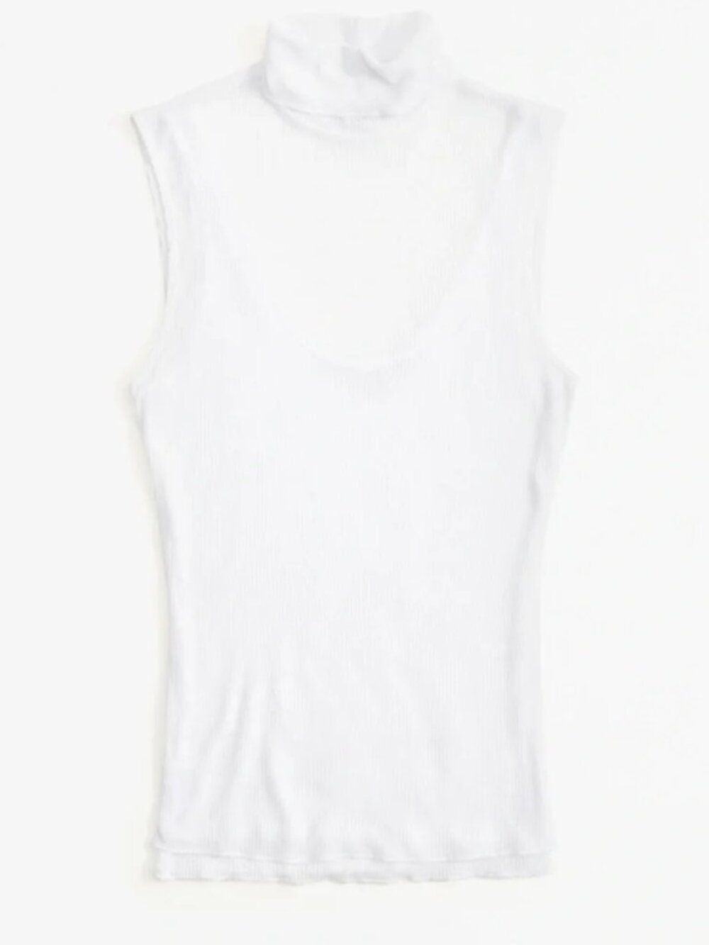Abercrombie Sheer Rib Layered Turtleneck Top - Picture 2 of 6